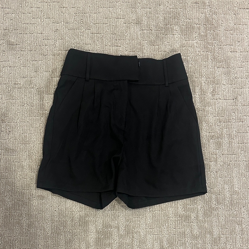 Elegant High Waist Black Women's Shorts